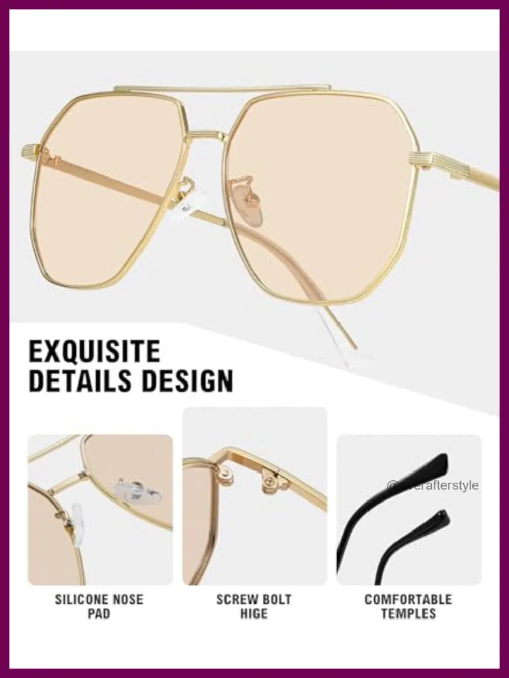 Retro Oversized Aviator Sunglasses Polarized UV400 Square Metal